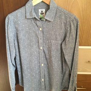 Tradlands Swiss Dot Chambray Button Down S